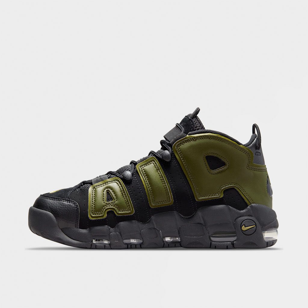 נייק אפטמפו סניקרס לגברים NIKE AIR MORE UPTEMPO '96 OLIVE BLACK – תמונה 4