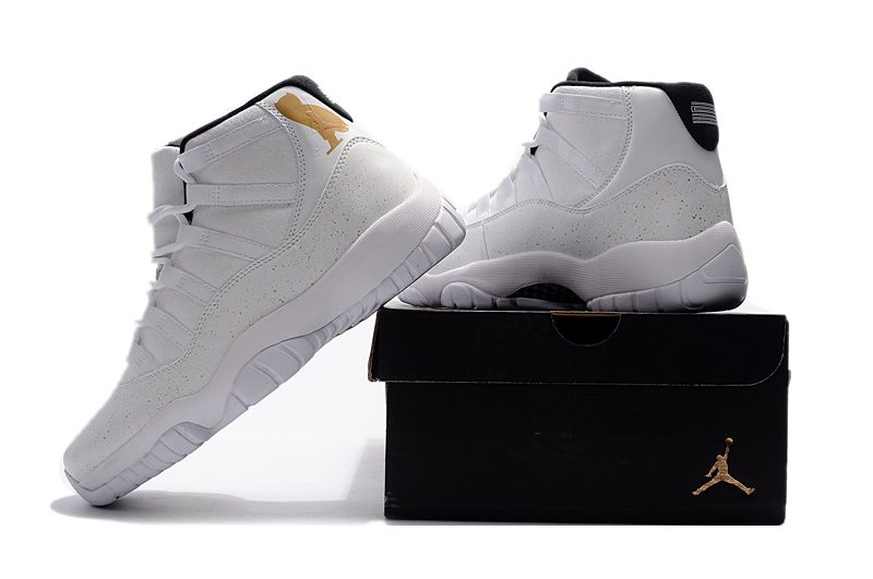 NIKE AIR JORDAN 11 “OVO” WHITE GOLD MEN’S BASKETBALL SHOES – תמונה 4