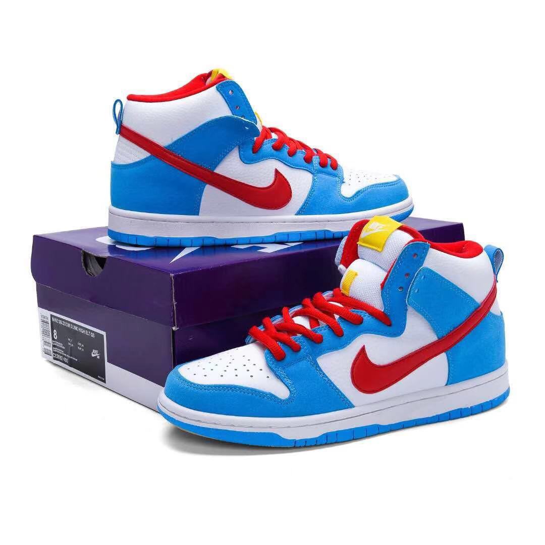 נייק דאנק- NIKE DUNK HIGH White Blue Red – תמונה 4