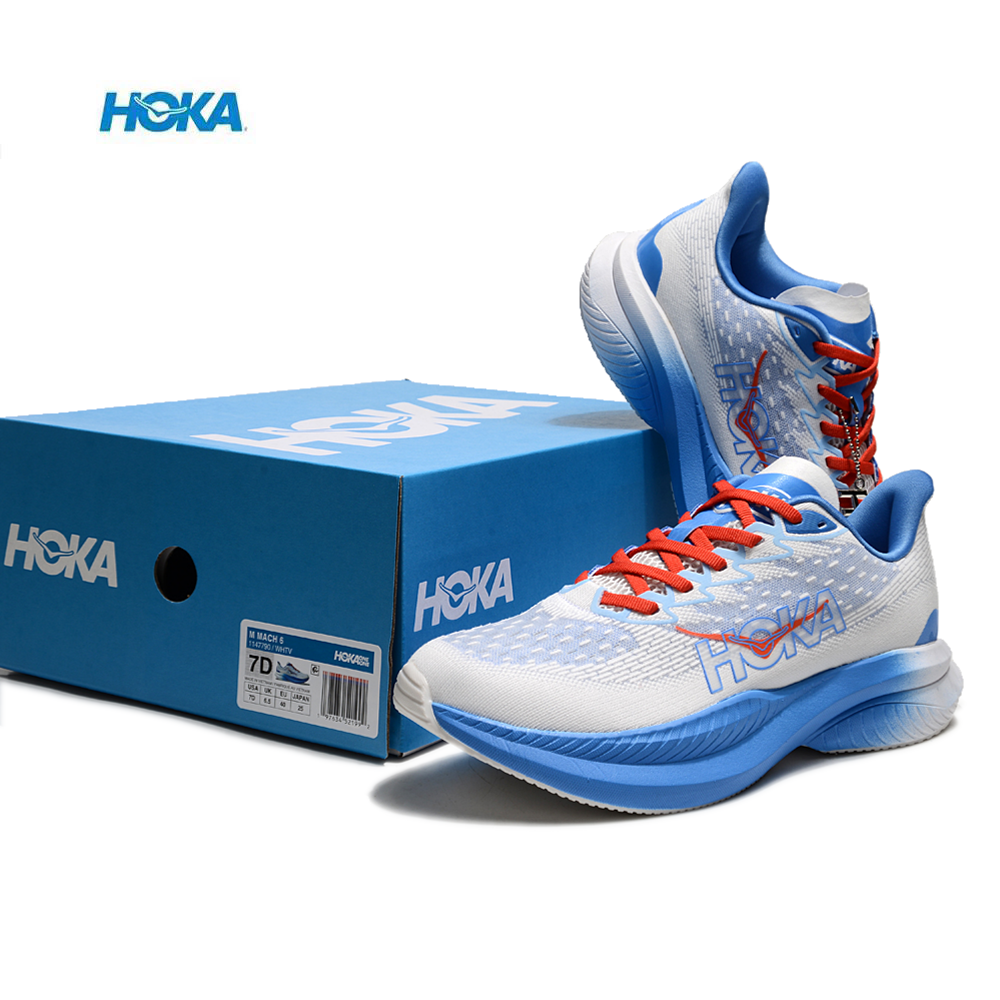נעלי הוקה - HOKA MACH 6 White Blue – תמונה 4