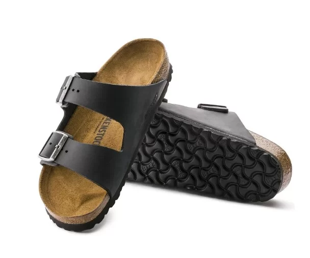 כפכפי בירקנשטוק | Birkenstock Arizona fur Leather Black – תמונה 4