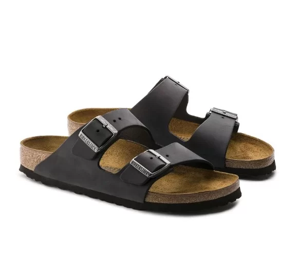 כפכפי בירקנשטוק | Birkenstock Arizona fur Leather Black – תמונה 3