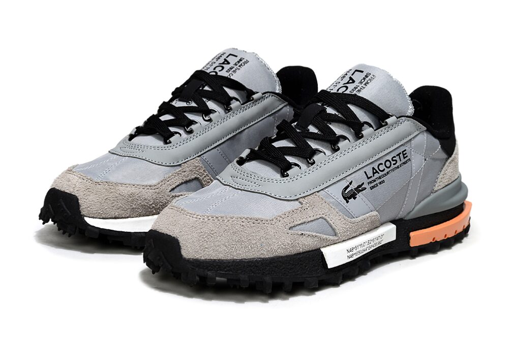 נעלי לקוסט-LACOSTE SHOES GRAY ORANGE – תמונה 5