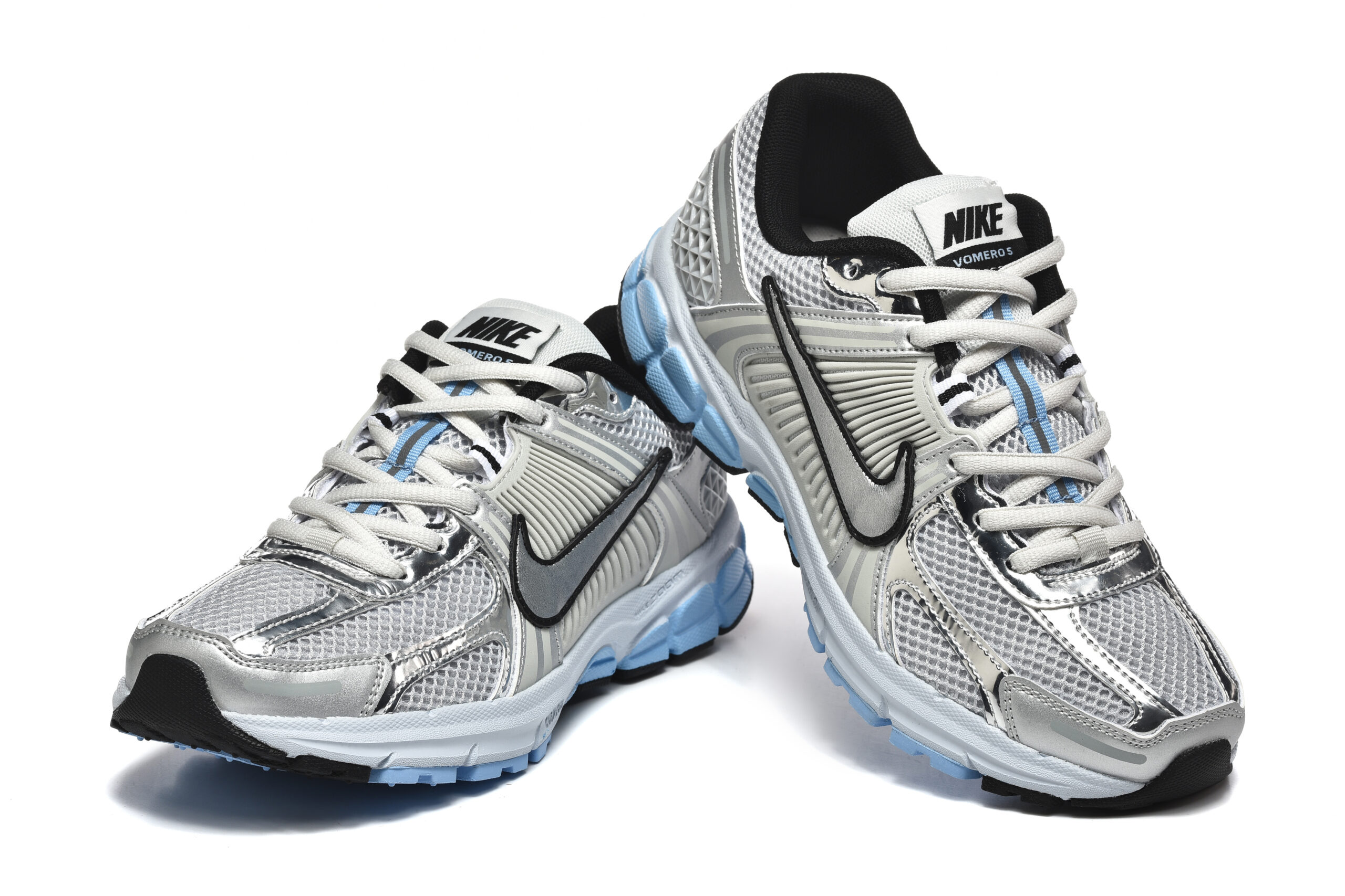 נעלי נייק-Nike Air Zoom Vomero 5 Silver and ice blue – תמונה 3